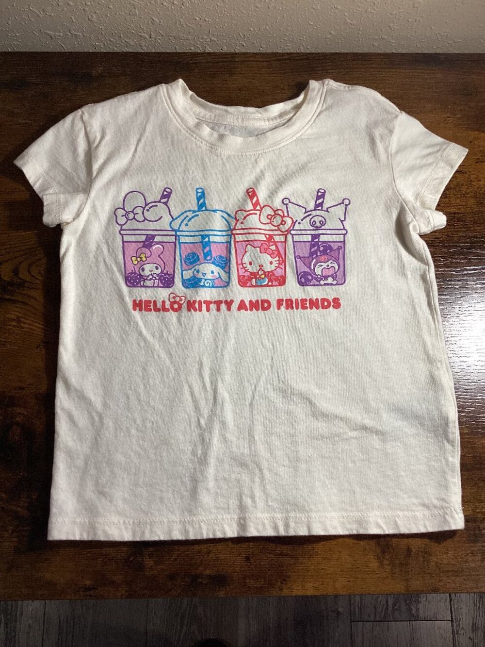 Hello Kitty & Friends Girls White Boba Graphic T-Shirt